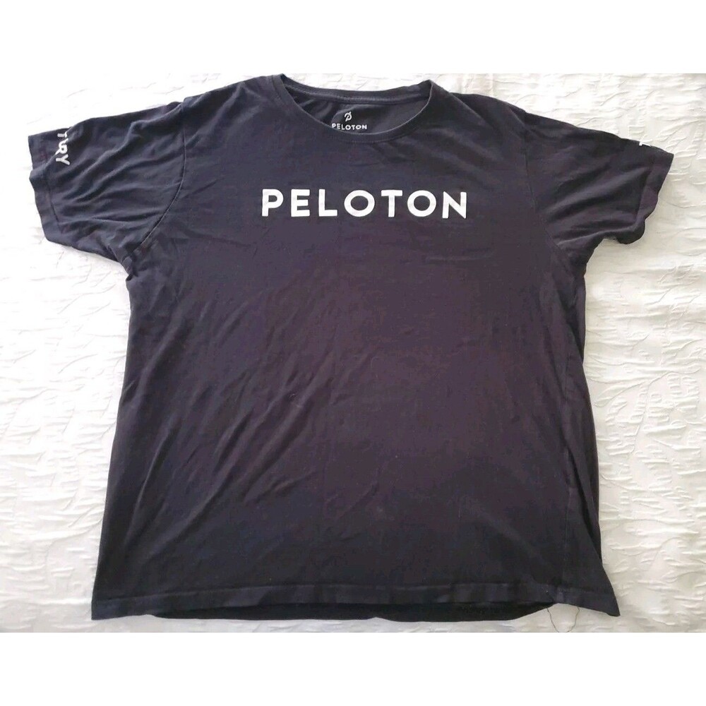 Men's Peloton 100 Century Cycling Biking Black Short Sleeve T-Shirt Size Large